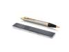 Ручка шариковая Parker IM Core Brushed Metal GT (золотистый/серебристый)  (Изображение 2)
