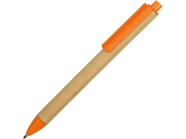 Ручка картонная шариковая Эко 2.0 (оранжевый/бежевый) 