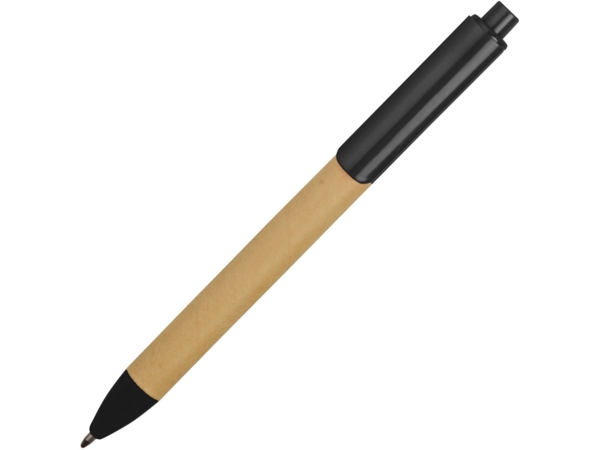 Ручка картонная шариковая Эко 2.0 (черный/бежевый) 