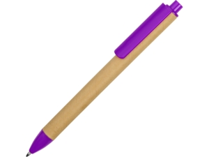 Ручка картонная шариковая Эко 2.0 (фиолетовый/бежевый) 