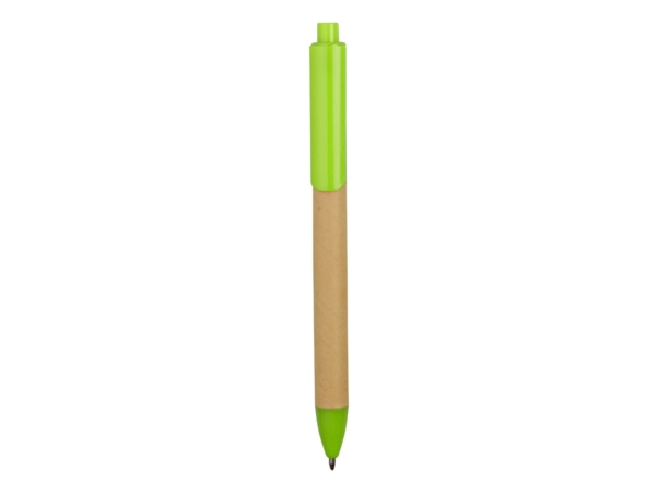 Ручка картонная шариковая Эко 2.0 (зеленое яблоко/бежевый) 