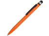 Ручка-стилус металлическая шариковая Poke (черный/оранжевый)  (Изображение 1)