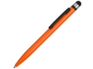 Ручка-стилус металлическая шариковая Poke (черный/оранжевый) 