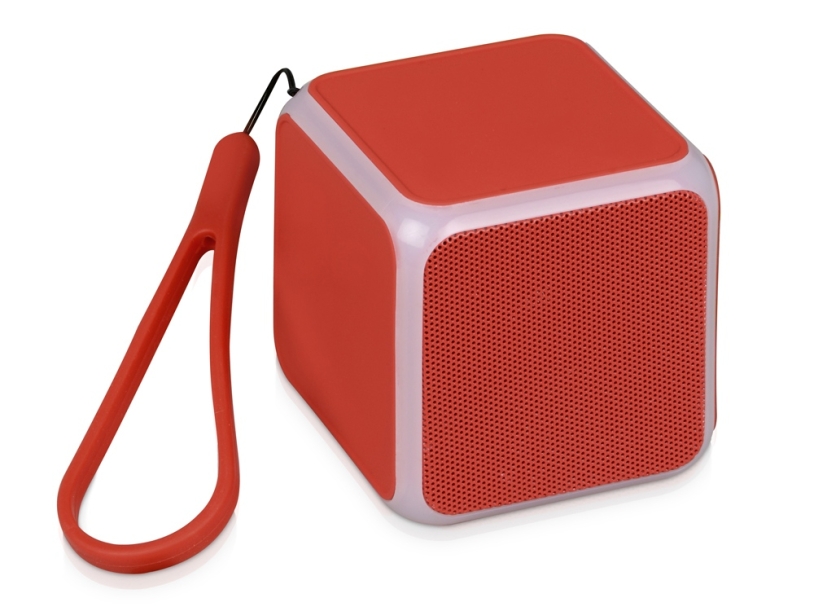 Портативная колонка Cube с подсветкой (красный)  (Изображение 1)