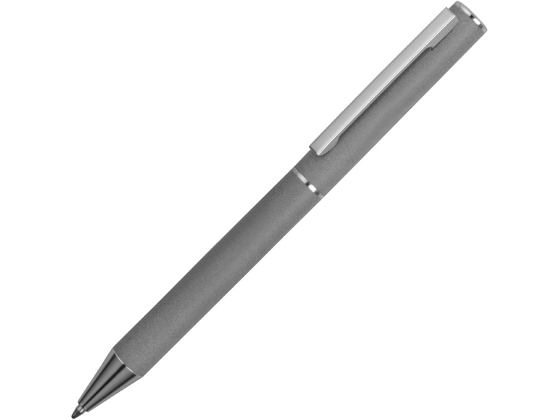 Ручка металлическая soft-touch шариковая Stone с зеркальным слоем, серый/серебристый (Изображение 1)