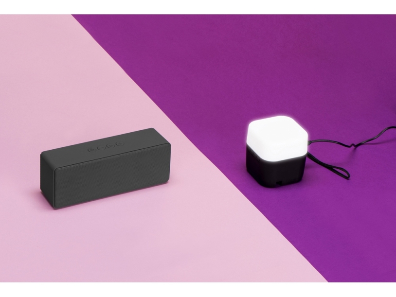 Портативная колонка Bar со стереодинамиками soft touch, серый (Изображение 9)
