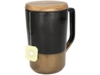 Керамическая кружка Tahoe для чая и кофе с деревянной крышкой, черный (Изображение 2)