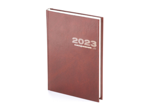 Ежедневник А5 датированный Бумвинил на 2023 год (коричневый) 