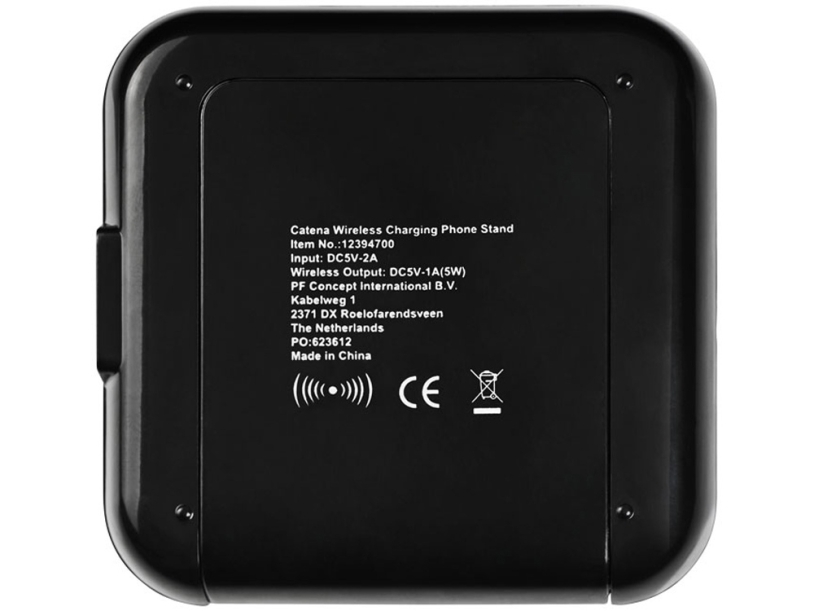 Беспроводное зарядное устройство-подставка для смартфона Catena (черный)  (Изображение 3)