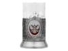 Подстаканник с хрустальным стаканом и ложкой РОССИЙСКИЙ-М, серебристый/прозрачный (Изображение 3)