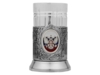 Чайный набор с подстаканником и фарфоровым чайником ЭГОИСТ-М, серебристый/белый (Изображение 4)