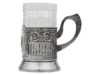 Чайный набор с подстаканником и фарфоровым чайником ЭГОИСТ-М, серебристый/белый (Изображение 5)