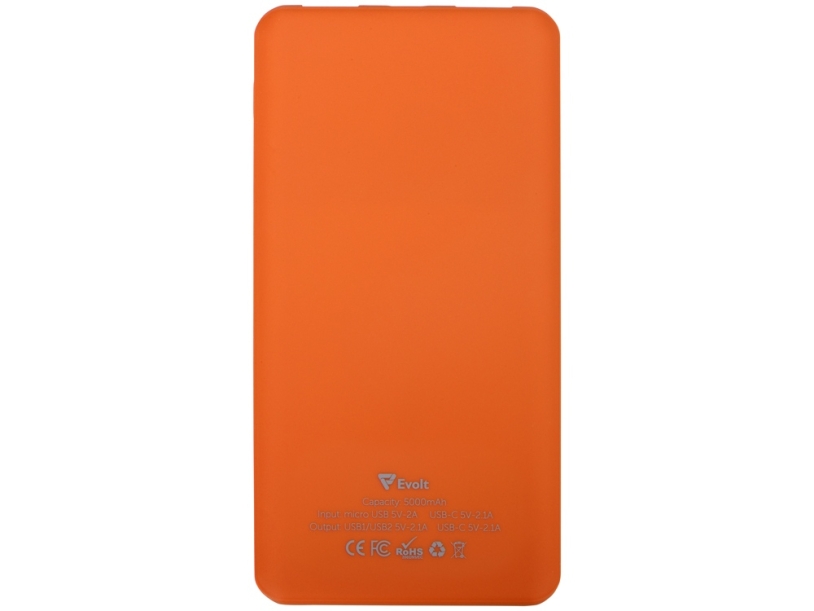 Внешний аккумулятор Reserve с USB Type-C, 5000 mAh (оранжевый)  (Изображение 3)
