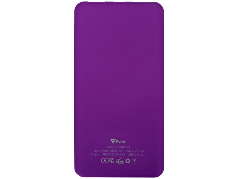 Внешний аккумулятор Reserve с USB Type-C, 5000 mAh (фиолетовый)  (Изображение 3)