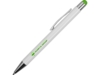 Ручка металлическая шариковая Flowery со стилусом (зеленое яблоко/белый)  (Изображение 1)