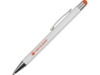 Ручка металлическая шариковая Flowery со стилусом (оранжевый/белый)  (Изображение 1)