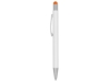 Ручка металлическая шариковая Flowery со стилусом (оранжевый/белый)  (Изображение 4)