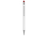 Ручка металлическая шариковая Flowery со стилусом (красный/белый)  (Изображение 3)