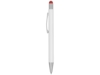 Ручка металлическая шариковая Flowery со стилусом (красный/белый)  (Изображение 4)