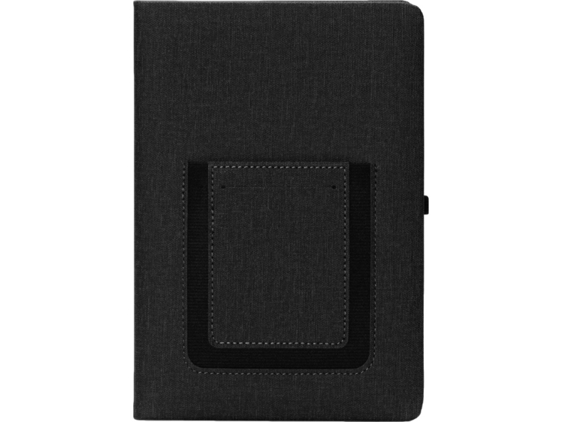 Блокнот А5 Pocket с карманом для телефона (черный)  (Изображение 4)