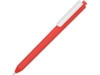 Ручка пластиковая шариковая Pigra  P03 софт-тач (красный/белый)  (Изображение 1)