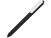 Ручка пластиковая шариковая Pigra  P03 софт-тач (черный/белый)  (Изображение 1)
