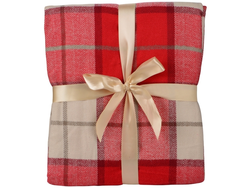 Плед акриловый Tartan (красный)  (Изображение 3)