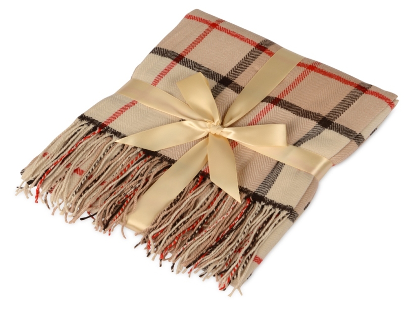 Плед акриловый Tartan (бежевый)  (Изображение 1)
