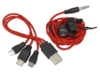 Набор In motion с наушниками и зарядным кабелем 3 в 1 (красный/красный)  (Изображение 4)