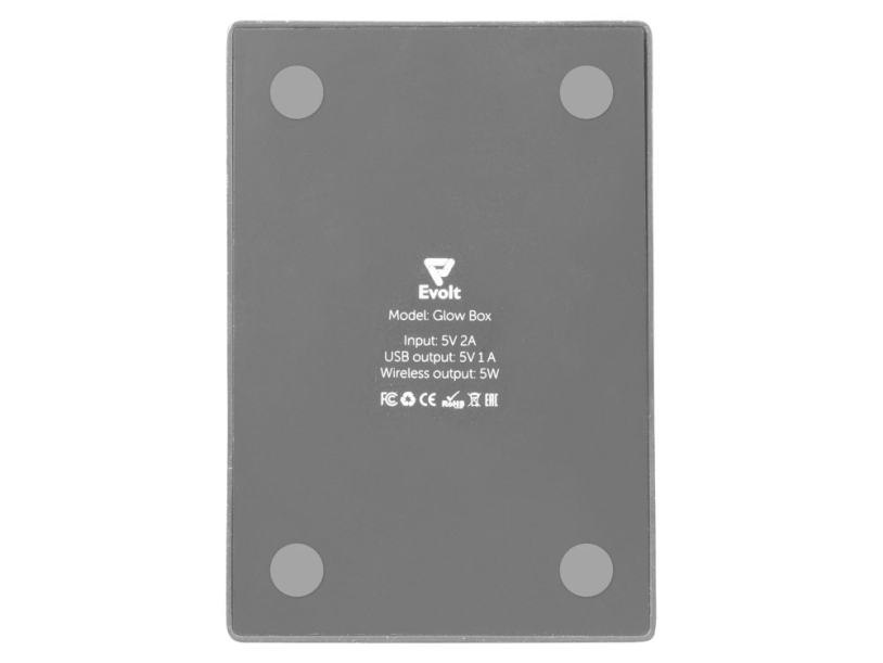 Настольное беспроводное зарядное устройство Glow Box (серый)  (Изображение 9)
