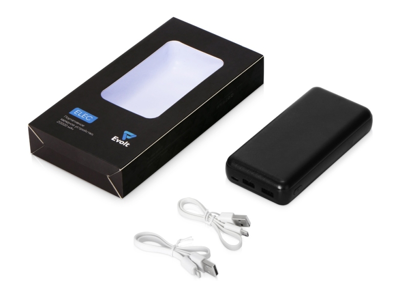 Портативное зарядное устройство Elec, 20000 mAh, черный (Изображение 8)