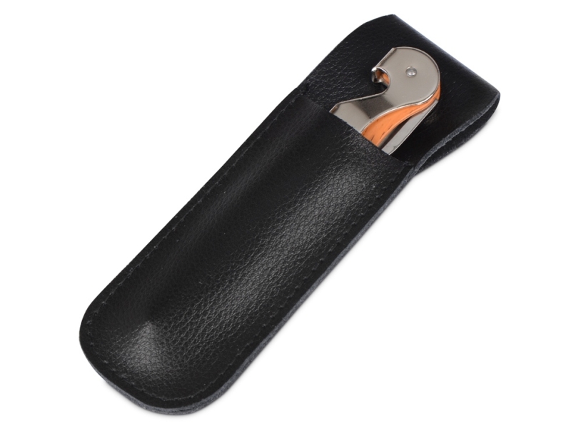 Футляр для штопора Leather Case из натуральной кожи, черный (Изображение 1)