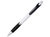 Ручка пластиковая шариковая Turbo (черный/белый) синие чернила (Изображение 1)