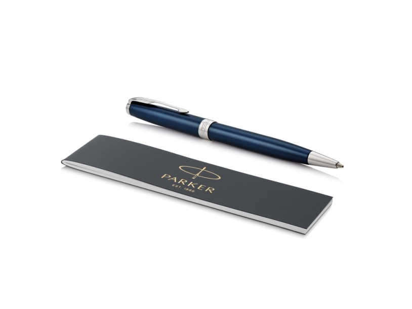 Ручка шариковая Parker Sonnet Core Subtle Blue CT (синий/серебристый)  (Изображение 3)
