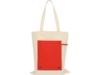 Складная хлопковая сумка для шопинга Gross с карманом, 180 г/м2 (красный/натуральный)  (Изображение 10)