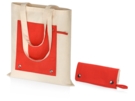 Складная хлопковая сумка для шопинга Gross с карманом, 180 г/м2 (красный/натуральный) 
