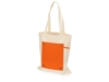 Складная хлопковая сумка для шопинга Gross с карманом, 180 г/м2 (оранжевый/натуральный)  (Изображение 3)