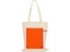Складная хлопковая сумка для шопинга Gross с карманом, 180 г/м2 (оранжевый/натуральный)  (Изображение 10)