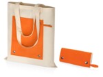 Складная хлопковая сумка для шопинга Gross с карманом, 180 г/м2 (оранжевый/натуральный) 