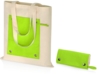 Складная хлопковая сумка для шопинга Gross с карманом, 180 г/м2 (зеленое яблоко/натуральный)  (Изображение 1)