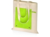 Складная хлопковая сумка для шопинга Gross с карманом, 180 г/м2 (зеленое яблоко/натуральный)  (Изображение 2)