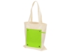Складная хлопковая сумка для шопинга Gross с карманом, 180 г/м2 (зеленое яблоко/натуральный)  (Изображение 3)