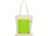 Складная хлопковая сумка для шопинга Gross с карманом, 180 г/м2 (зеленое яблоко/натуральный)  (Изображение 10)