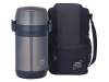 Термос из нерж.стали с пластиковыми контейнерами и ложкой тм THERMOS JLS-1601 Food 1.6L, серый (Изображение 2)