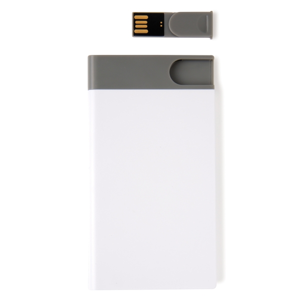 Зарядное устройство с USB–флешкой на 8 ГБ, 2500 mAh, белый (Изображение 6)