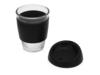 Стеклянный стакан с силиконовой крышкой и манжетой Monday (черный/прозрачный)  (Изображение 2)