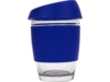 Стеклянный стакан с силиконовой крышкой и манжетой Monday (синий/прозрачный)  (Изображение 3)