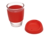 Стеклянный стакан с силиконовой крышкой и манжетой Monday (красный/прозрачный)  (Изображение 2)