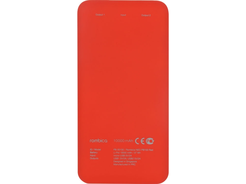 Внешний аккумулятор NEO PB100, 10000 mAh (красный)  (Изображение 4)