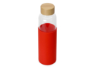 Стеклянная бутылка для воды в силиконовом чехле Refine (красный/прозрачный) 